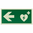 aed hinweisschild mit pfeil nach links (photolumineszierend, langnachleuchtend)