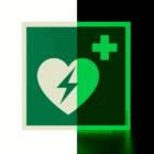 defibrillator aed hinweisschild mit aed piktogramm (photolumineszierend, langnachleuchtend)