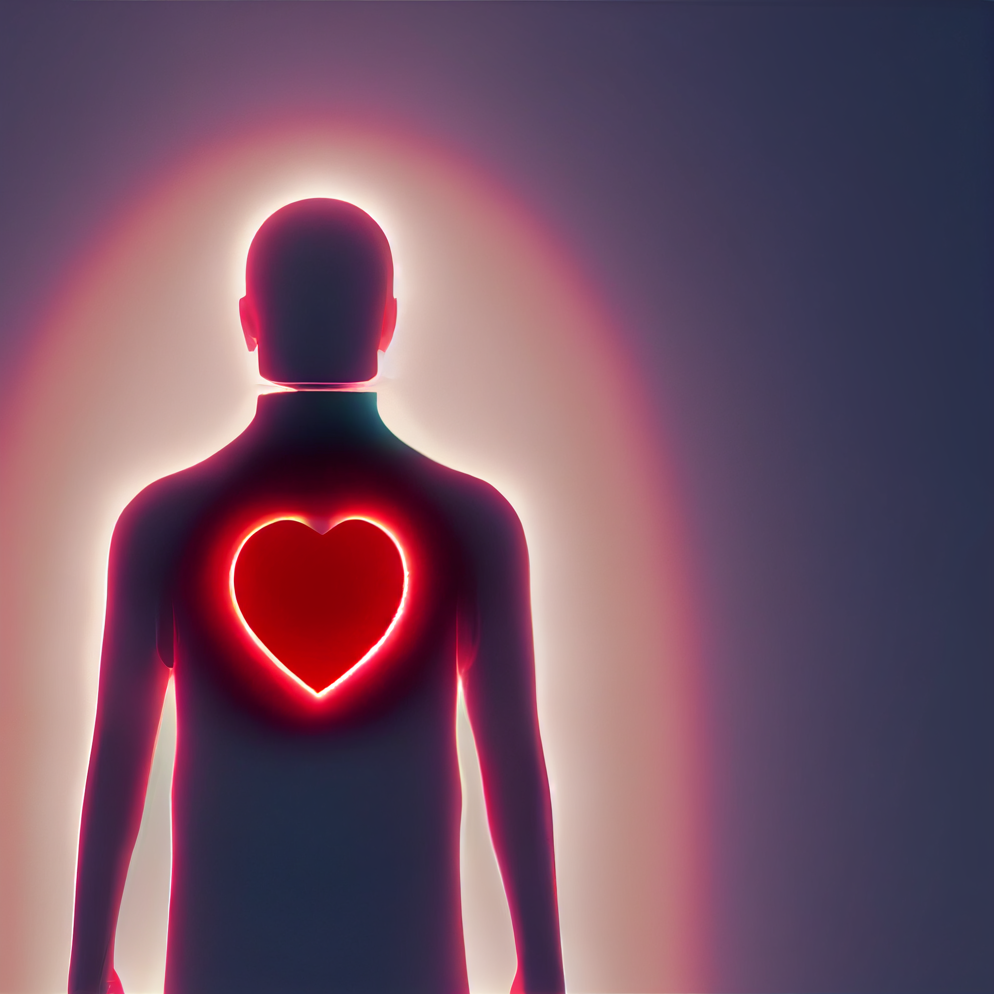 cardiac arrest glowing heart red background white